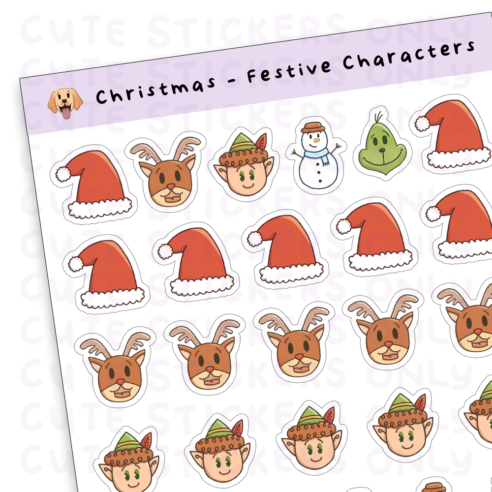 Festive Characters Sticker Sheet