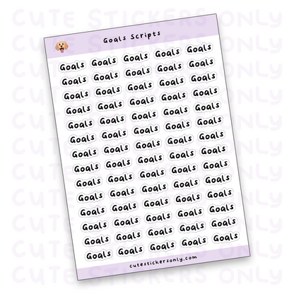 Goals Scripts Sticker Sheet (Transparent)