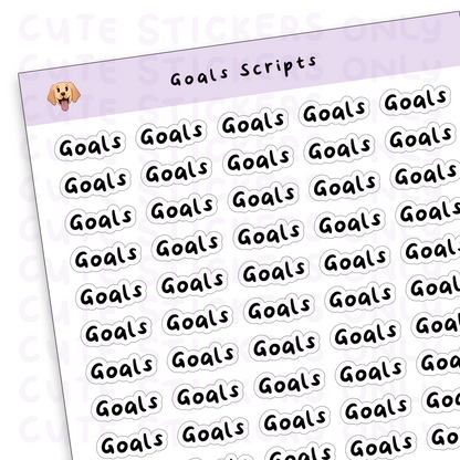 Goals Scripts Sticker Sheet (Transparent)