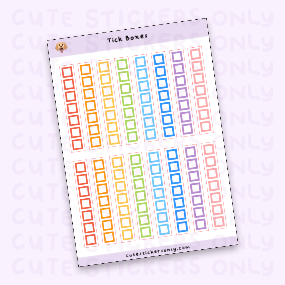 Tick Boxes - Sticker Sheet