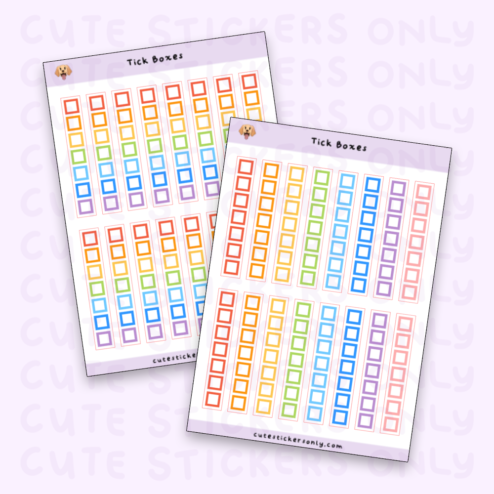 Tick Boxes - Sticker Sheet