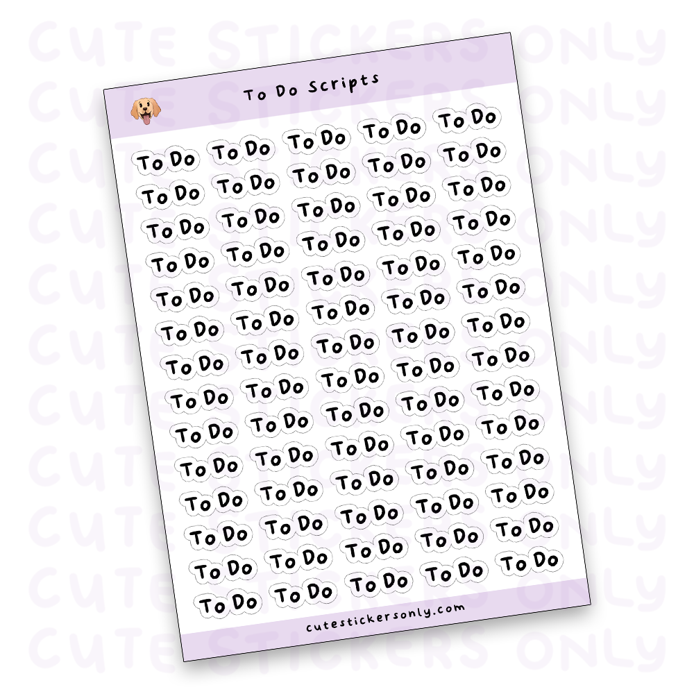 To Do Scripts Sticker Sheet (Transparent)