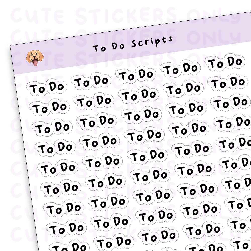 To Do Scripts Sticker Sheet (Transparent)