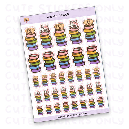 Rainbow Washi Stack - Joey and Cake Sticker Sheet