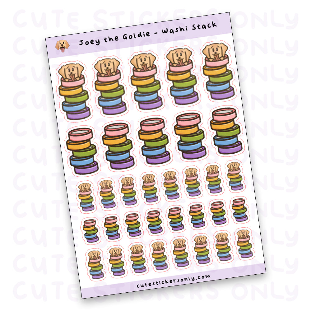 Rainbow Washi Stack - Joey and Cake Sticker Sheet