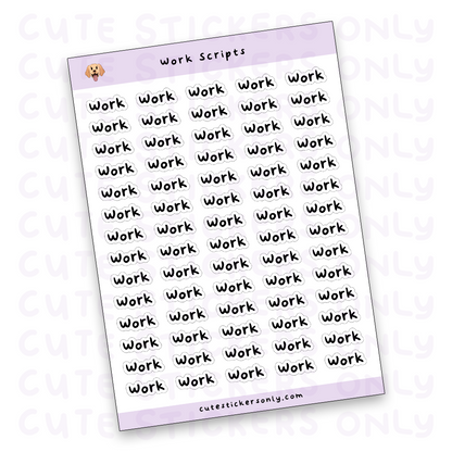 Work Scripts Sticker Sheet (Transparent)