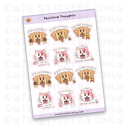 Pawsitive Thoughts - Joey and Cake Sticker Sheet