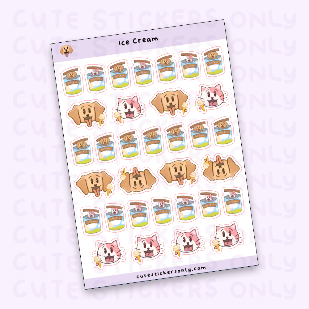 Ice Cream - Joey and Cake Sticker Sheet