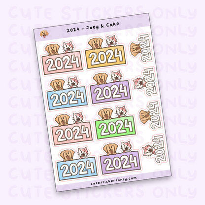 2024 - Joey and Cake Sticker Sheet