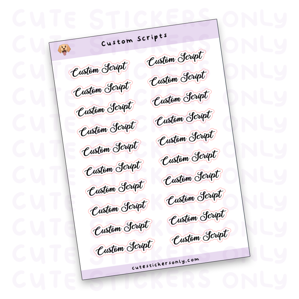 Custom Scripts Sticker Sheet (Matte Transparent)