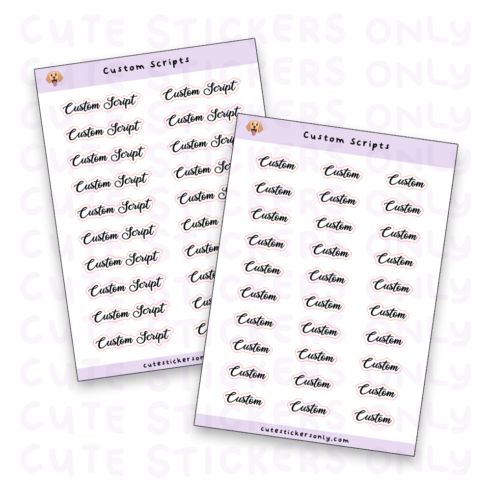 Custom Scripts Sticker Sheet (Matte Transparent)