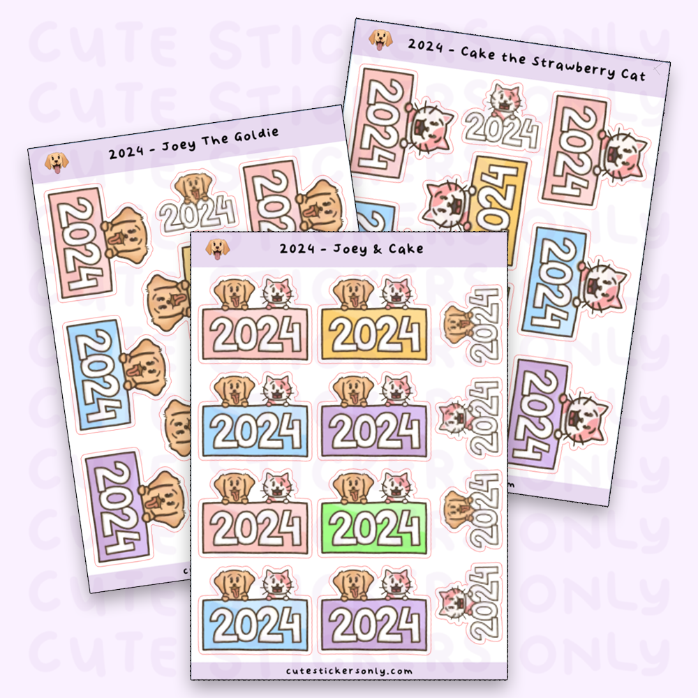 2024 - Joey and Cake Sticker Sheet