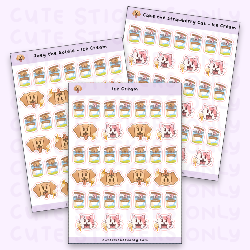 Ice Cream - Joey and Cake Sticker Sheet