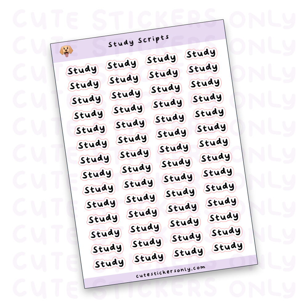 Study Scripts Sticker Sheet (Transparent)