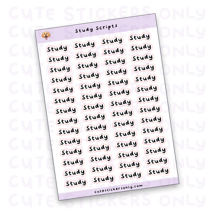 Study Scripts Sticker Sheet (Transparent)