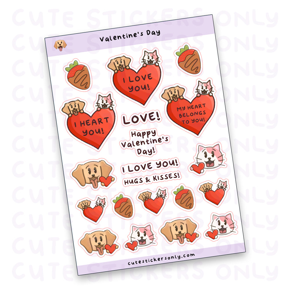 Valentine's Day - Joey and Cake Sticker Sheet
