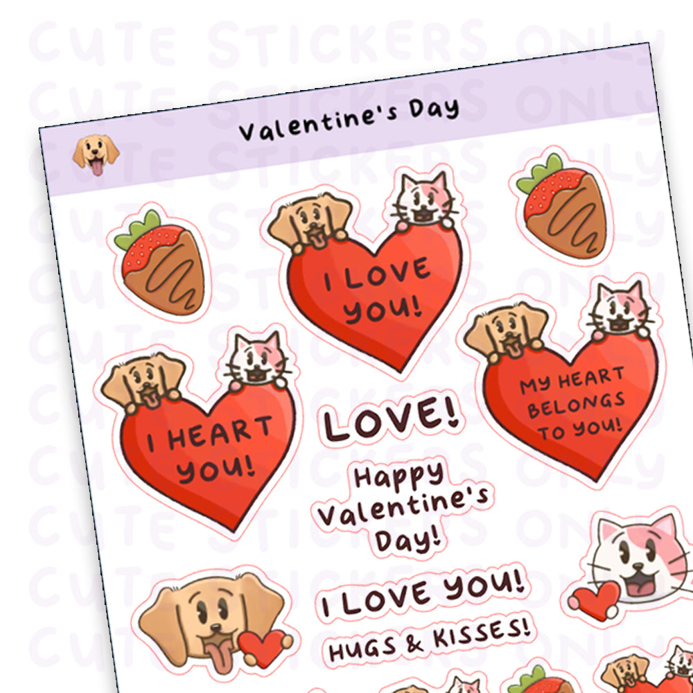 Valentine's Day - Joey and Cake Sticker Sheet