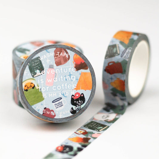 Adventure is Waiting for Coffee - Camping Trip Washi Tape