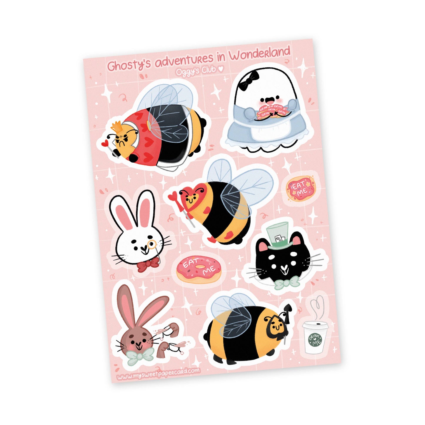 Ghosty in Wonderland Waterproof Sticker Sheet