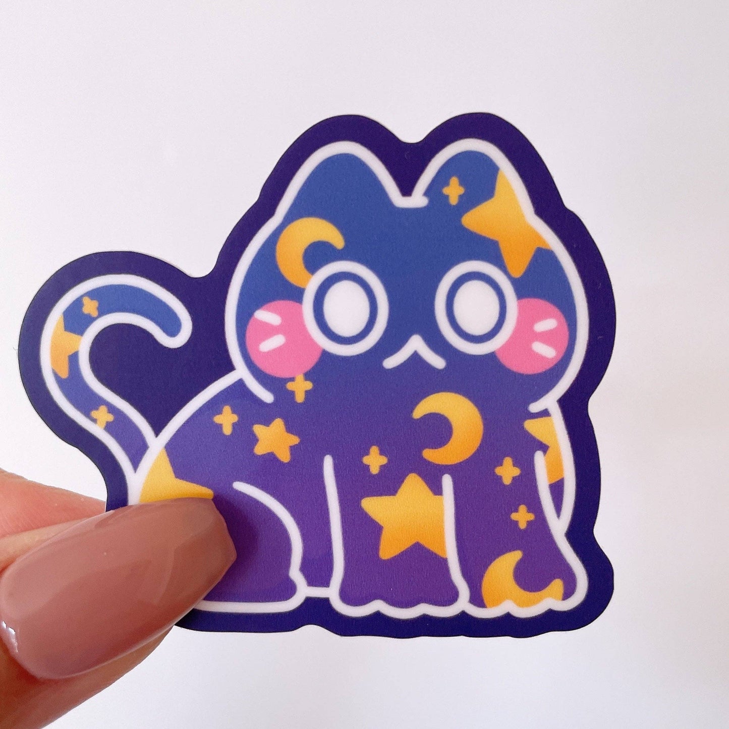 Starry Night Cat Vinyl Sticker