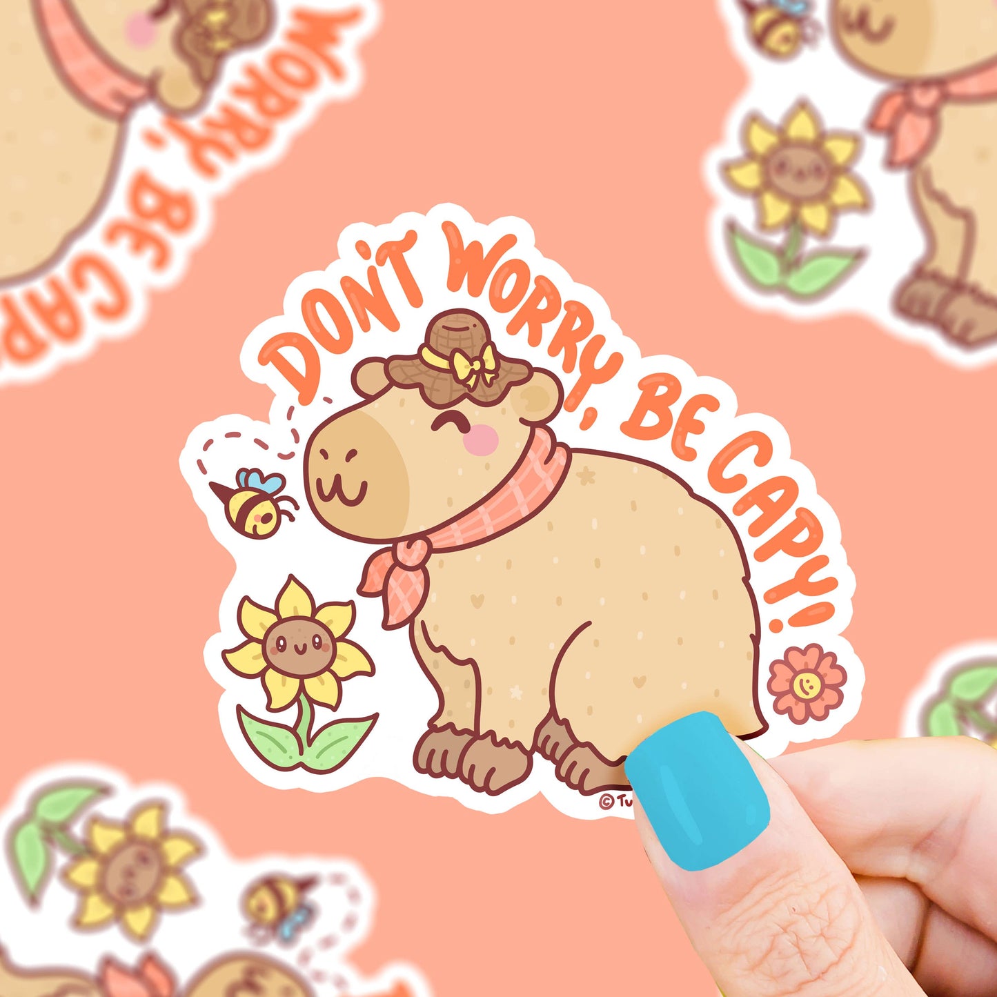 Don't Worry, Be Capy! Capybara Vinyl Sticker