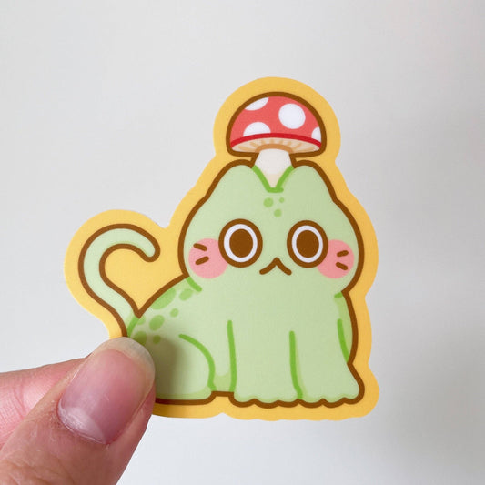 Mushroom Frog Cat Vinyl Sticker